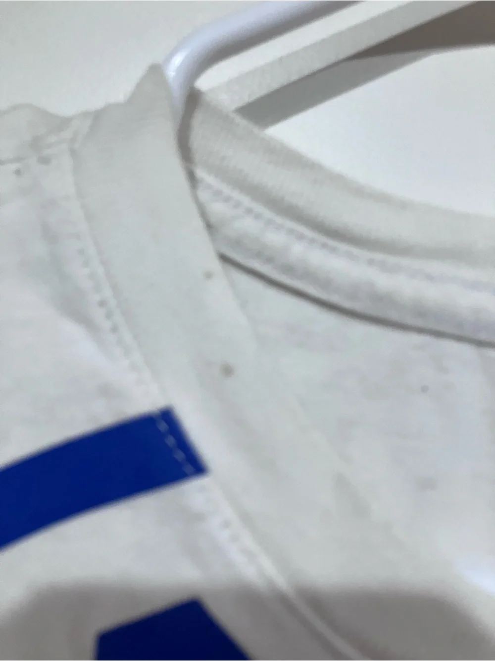 Jordan White Tee with Blue PARIS Graphic and Red Jumpman